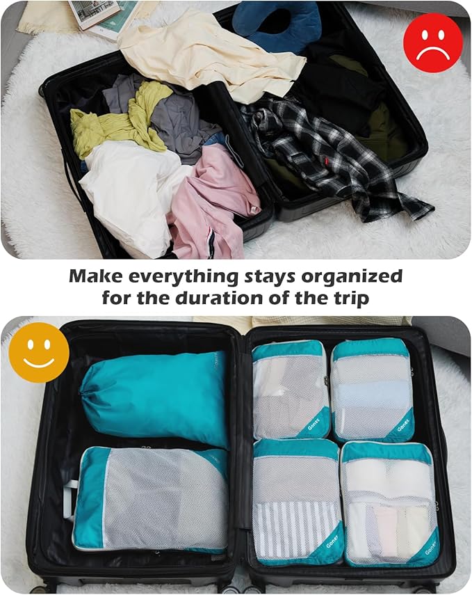 Compression Packing Cubes, Gonex Extensible Storage Mesh Bags Organizers