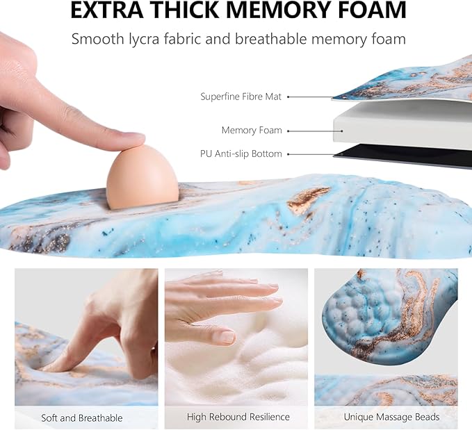 Mouse Pad Wrist Support, Laokiiy 2 in 1 Keyboard Wrist Rest+ Ergonomic Mouse Pad