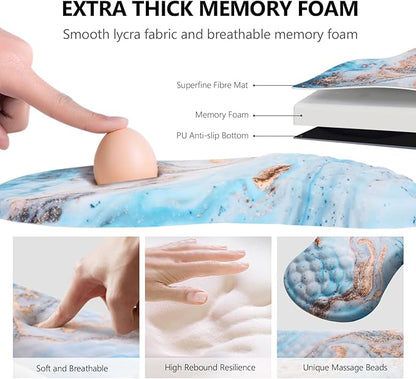 Mouse Pad Wrist Support, Laokiiy 2 in 1 Keyboard Wrist Rest+ Ergonomic Mouse Pad