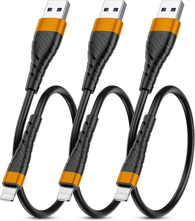 OIITH MFi Certified Short for iPhone Charger Cable 3 Pack 1 Ft, 12 inch for