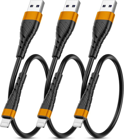 OIITH MFi Certified Short for iPhone Charger Cable 3 Pack 1 Ft, 12 inch for