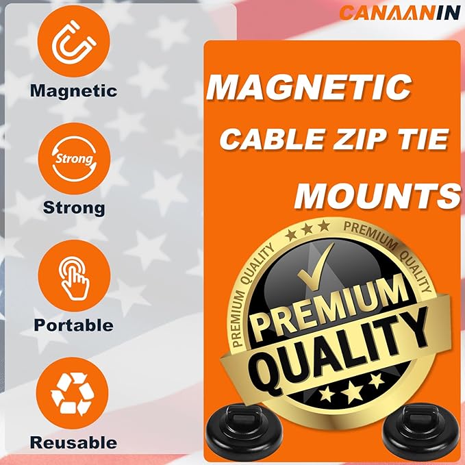 Magnet Zip Tie Mount Clips Magnetic Zip Ties Mount Base Holder Strong Wire