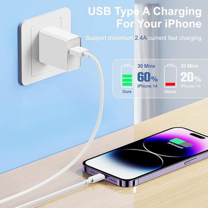 3Pack for iPhone Charging Cable 0.3M-Lightning to USB Cable Wire