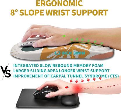 Hokafenle Ergonomic Mouse Pad Wrist Support, Wrist Rest Mousepad