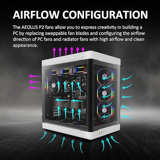 GAMDIAS AEOLUS P2-1203 120mm ARGB PWM Fan, Include Reverse Fan Blade x3 &