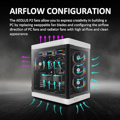 GAMDIAS AEOLUS P2-1203 120mm ARGB PWM Fan, Include Reverse Fan Blade x3 &