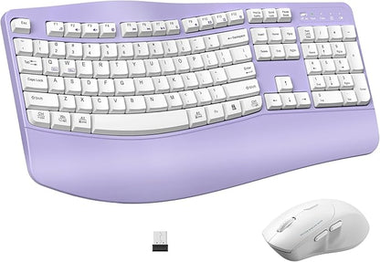 Ergonomic Wireless Keyboard and Mouse Combo, Wave Keys Keyboard