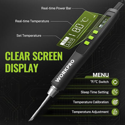 WORKPRO DC Soldering Iron Kit, Fast Heating Soldering Iron Pen