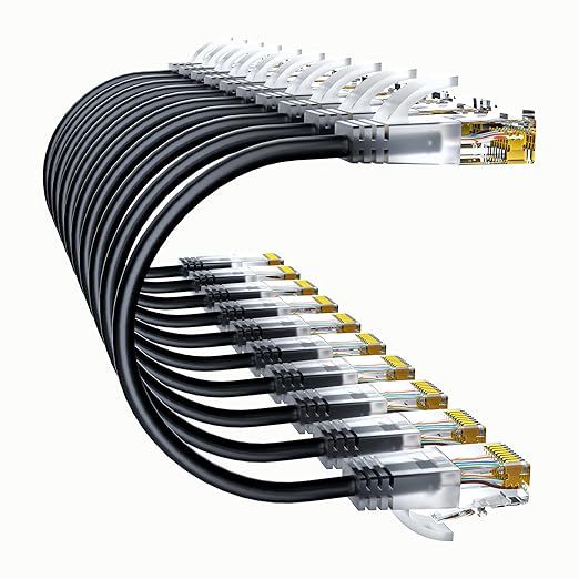 Cat6a Patch Cables 2ft Slim, Cat6 Ethernet Patch Cable Pure Copper, Flexible