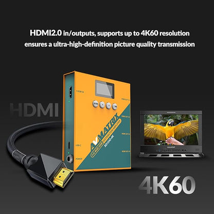 Avmatrix SD1242-4K HDMI Splitter, 1 in 4 Out, HDMI 2.0 interfaces Support