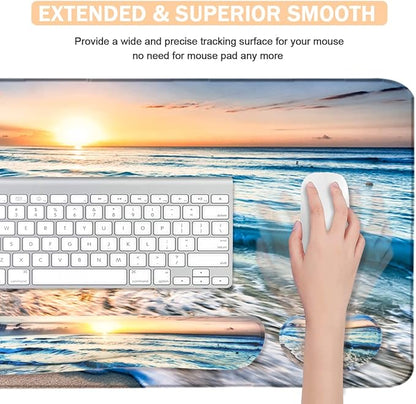 4-in-1 Large Gaming Mouse Pad, Keyboard Wrist Rest Pad & Wrist Support Mousepad