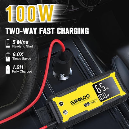 GOOLOO GT4000S Jump Starter 4000A Car Jumper Starter, 100W Fast-Charging