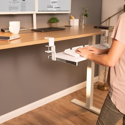VIVO Large Height Adjustable Under Desk Keyboard Tray, C-clamp Mount System
