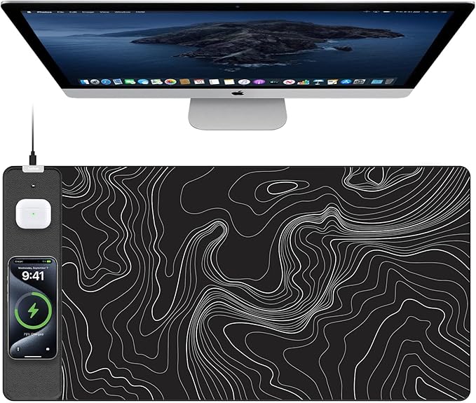 TopMade Mouse Pad with 15W Fast Wireless Charging, 31.5"x15.75" XXL Large