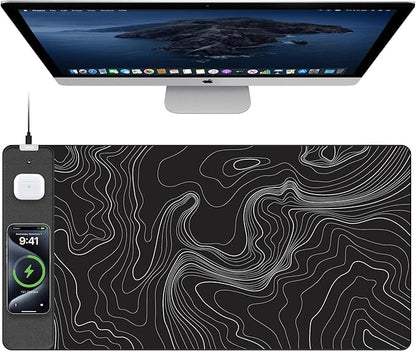 TopMade Mouse Pad with 15W Fast Wireless Charging, 31.5"x15.75" XXL Large