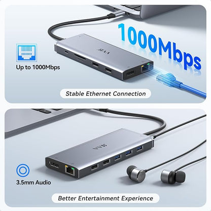 USB C Laptop Docking Station Dual Monitor HDMI