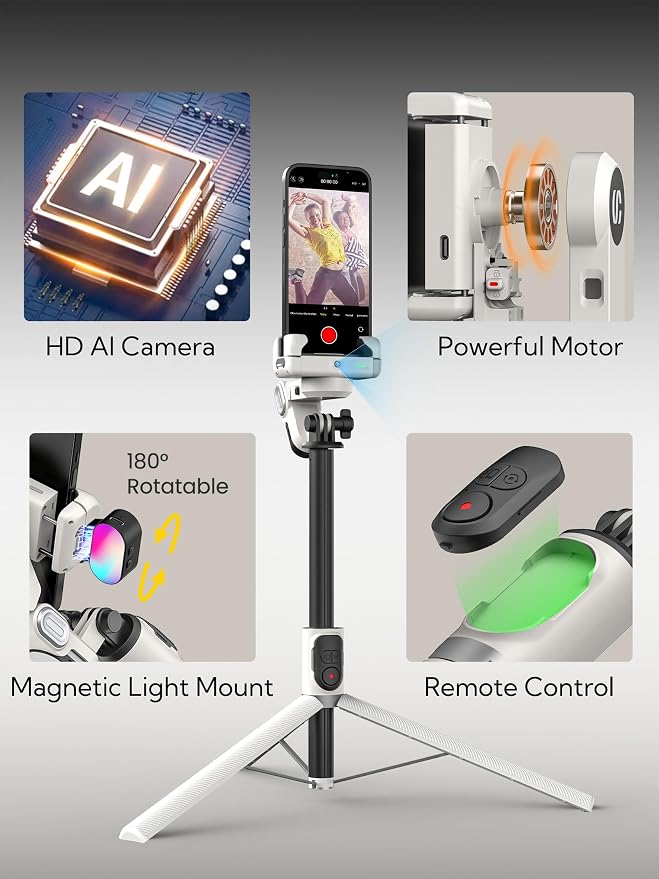 Auto Face Tracking Tripod 360 Rotation w/Stand
