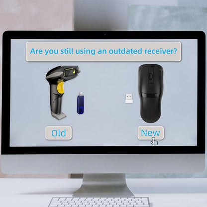 New Wireless Mouse Barcode Scanner, 2-in-1 Design 2D Handheld Barcode Scanner