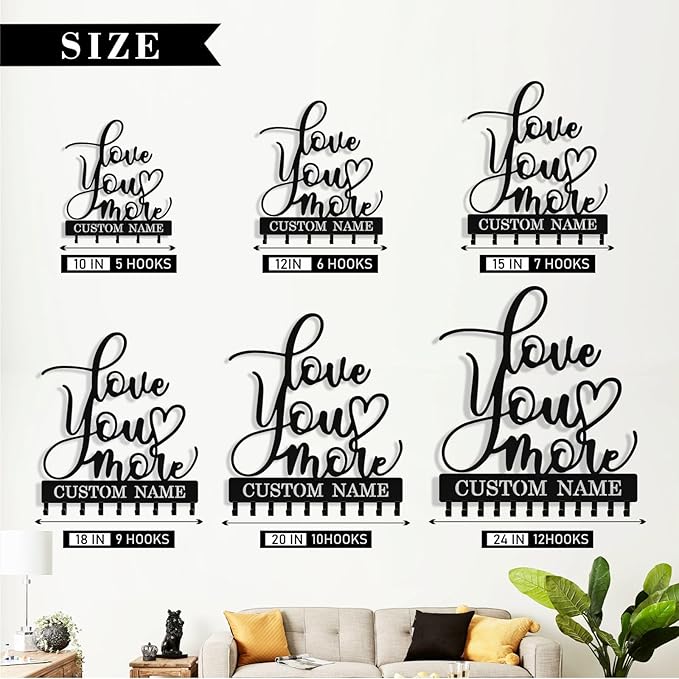 Personalized Key Holder Wall Mount, Custom Metal Key Rack Key Holder