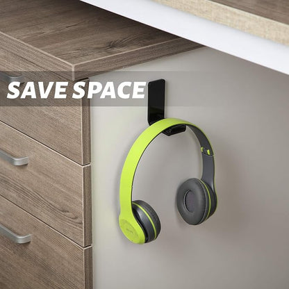 Weewooday 4 Pieces Headphone Hanger Holder Desk Adhesive Headphone Hook Wall