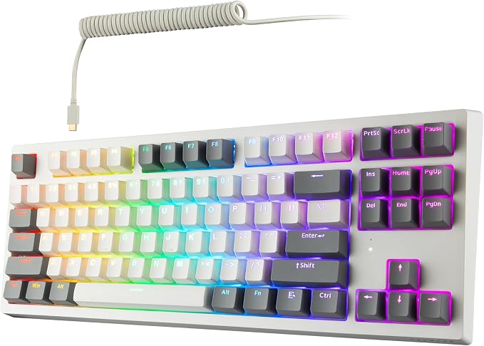 TECWARE Phantom+ Elite 87 Key RGB Mechanical Gaming Keyboard, LED Backlit