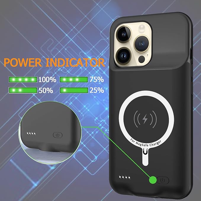 Battery Case for iPhone 14 Pro Max, Upgraded 10800mAh Rechargeable Portable