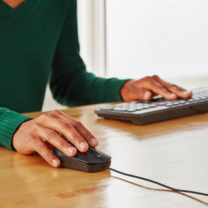 Amazon Basics 3-Button Wired USB Computer Mouse