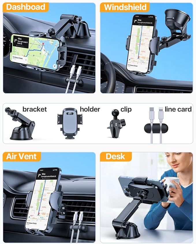 2025 Ultimate Car Phone Mount【98+LBS Strongest Suction & Military-Grade】【Patent