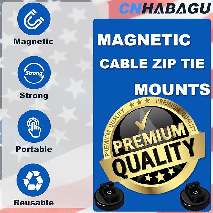 Magnet Zip Tie Mount Magnetic Zip Ties Mount 25LBS Strong Multipurpose Wire