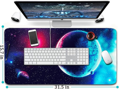 Naukay Gaming Mouse Pad, 31.5x15.7 inch Large Extended Computer Keyboard Mouse