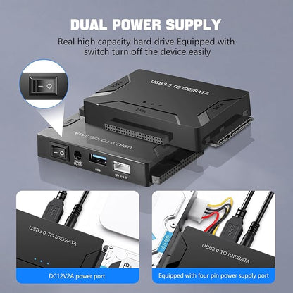 MaxRenard Hard Drive Reader USB 3.0 to SATA/IDE Adapter | Universal External
