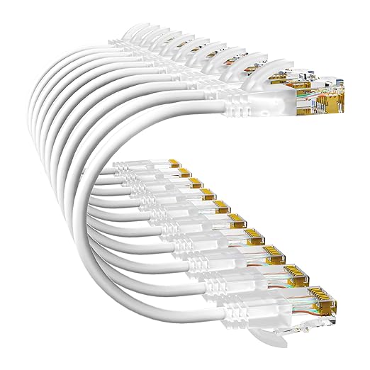 Cat6a Patch Cables 0.5ft Slim, Cat6 Ethernet Patch Cable Pure Copper, Flexible