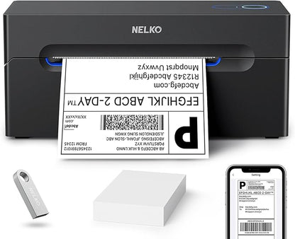 Nelko Bluetooth Thermal Shipping Label Printer, Wireless 4x6 Shipping Label