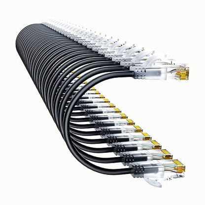 Cat6a Patch Cables 1ft Slim, Cat6 Ethernet Patch Cable Pure Copper, Flexible