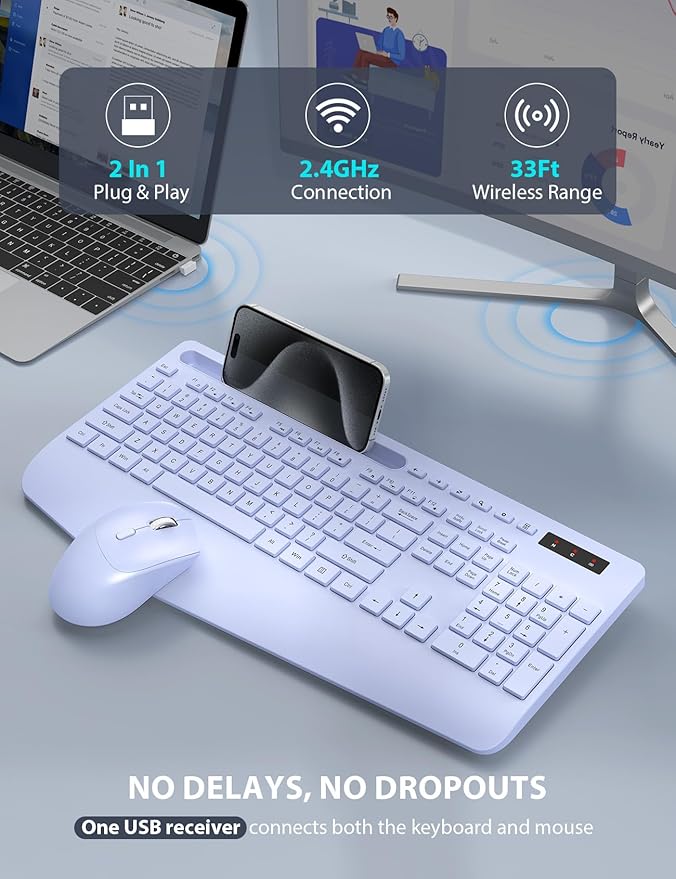 Wireless Keyboard and Mouse Combo