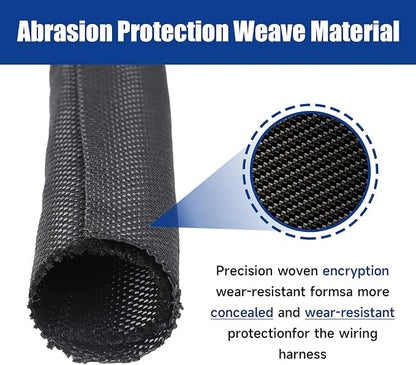 Braided Wire Loom Mesh Woven Black Split Sleeving