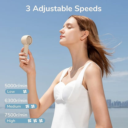 JISULIFE Mini Portable Fan-Bladeless Safe Design, Powerful Turbo Handheld Fan
