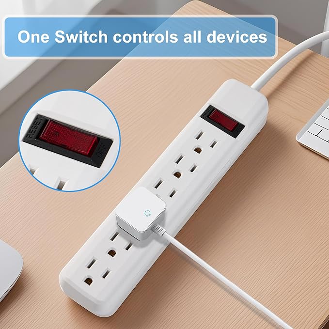 6-Outlet Surge Protector 2pk – 250 Joules, 2ft Cord, 1875W Max – Right Angle