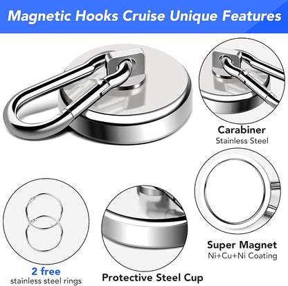 LOVIMAG Magnetic Hooks Heavy Duty, 200LBS+ Super Strong Magnetic Hooks Cruise