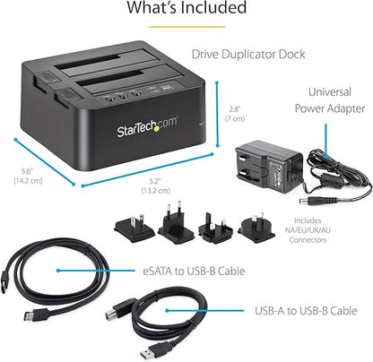 StarTech.com Standalone Hard Drive Duplicator, External Dual Bay USB 3.0 /