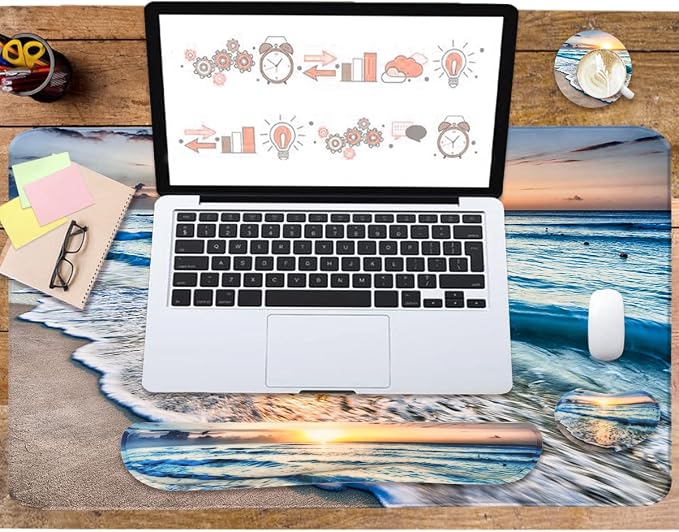 4-in-1 Large Gaming Mouse Pad, Keyboard Wrist Rest Pad & Wrist Support Mousepad