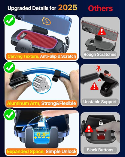 YRU Cell Phone Automobile Cradles Dashboard Windshield Pickup Truck Phone Mount