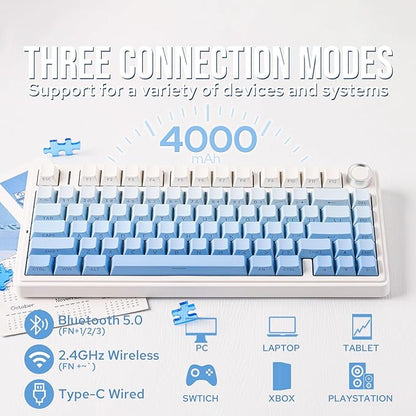 EPOMAKER x Aula F75 Gasket Mechanical Keyboard, 75% Wireless Hot Swappable