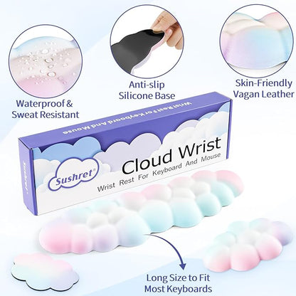 Cloud Wrist Rest Keyboard, Cloud Keyboard Wrist Pad Set