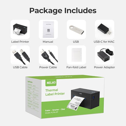 Nelko Bluetooth Thermal Shipping Label Printer, Wireless 4x6 Shipping Label