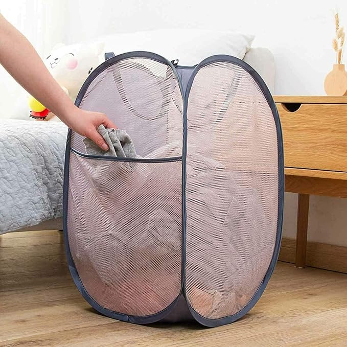 Pop Up Laundry Hampers, Collapsible Mesh Laundry Baskets