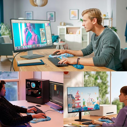 Mouse Pad Wrist Support, Laokiiy 2 in 1 Keyboard Wrist Rest+ Ergonomic Mouse Pad