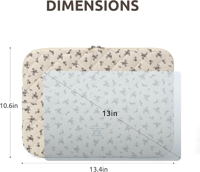 Puffy Laptop Sleeve 13-15.6 Inch Cute Quilted Laptop Protective Case Padded