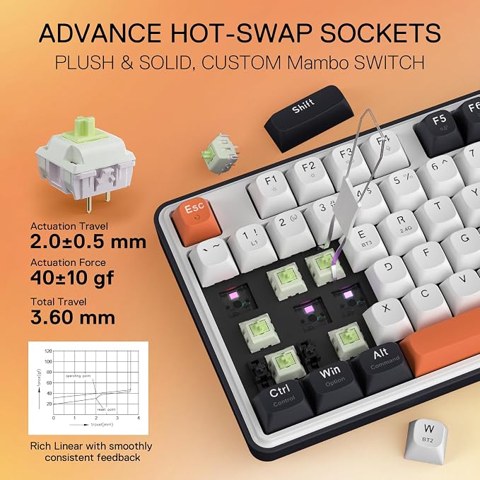 Redragon K689 PRO Wireless Gasket RGB Gaming Keyboard, 108 Keys Mechanical
