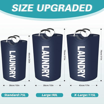 StorageRight 90L Large Laundry Basket, Laundry Hamper, Dirty Clothes Hamper